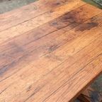 Antieke Rustieke Landelijke Massief Houten Eettafel 210 Cm thumbnail 9