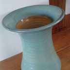 Gubbels Helden Vintage Groen Blauw Gemêleerde Trompet Vaas thumbnail 5