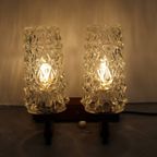 Vintage Dubbele Wandlamp - Hout, Glas Jaren '60 thumbnail 4