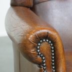 Grote, Comfortabele En Correct Afgewerkte Schapenleren Oorfauteuil In Een Goede Staat thumbnail 9