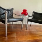 2 Vintage Leren Stoelen Van Johanson Design Van Bârje Johanson, Sweden, 1970S thumbnail 17