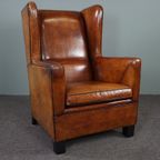 Royale Schapenleren Art Deco Oorfauteuil thumbnail 2