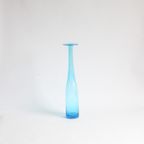 Blue Bubble Glass Bottle Vase 1950S 1960S thumbnail 2