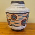 Vintage West Germany Vaas Vaasje Blauw Rood thumbnail 7