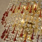 Xxl Murano Teardrop Kroonluchter Hanglamp Vintage Goud Frame thumbnail 16
