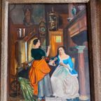 Schilderij Dames Bij Het Spinnen Wiel thumbnail 5
