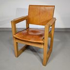 6 X Leather Dining Chair With Inflatable Seat / Leather Seat / Backrest thumbnail 2