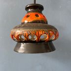 Mid Century Oranje Keramische West Germany Hanglamp thumbnail 9