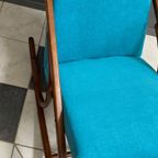 Ton / Thonet Arm Less Rocking Chair In Blue Velvet Upholstery thumbnail 10