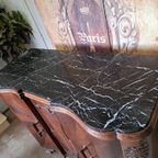 Antiek Dressoir, Wandconsole, Commode Met Marmeren Blad thumbnail 8