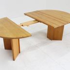 Vintage Deense Ronde Uitschuifbare Eettafel Tafel Massief Hout thumbnail 7