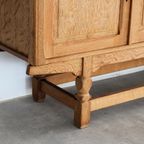 Brutalist Dressoir | Eiken | Sideboard | Jaren 60 | Deens thumbnail 5