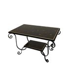 Vintage Salontafel Met 2 Glazen Bladen Met 50s Print thumbnail 16
