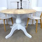 Prachtige Witte Landelijke Ronde Eettafel 100 Cm thumbnail 5