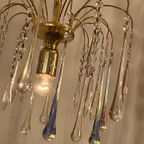 Vintage Teardrop Hanglamp Murano Pegels Kroonluchter Opaline thumbnail 9