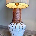 Grote Vintage Vloerlamp Met Zijden Kap thumbnail 3