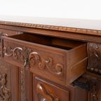 Unique Carved ‘don Quixote’ Cabinet / Dressoir, Spain 1950’s thumbnail 11