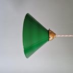 Art Deco Hanglamp In Kegelgroen Opaline, 1920-30 thumbnail 2