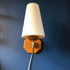 Jaren 80 Bony Design Lamp,Mushroom Hanglamp, Eiken, Plexiglas En Messing thumbnail 11