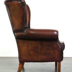 Luxe Schapenleren Oorfauteuil Met Een Vast Zitkussen En Hoog Zitcomfort thumbnail 4