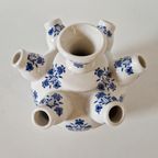 Porselein Tulpenvaas Tulpenvaasje Blauw Wit Vintage Vaasje thumbnail 6