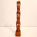 Vintage Beeld Teakhouten Olifant Toren Olifant Beeldje thumbnail 2
