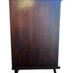 Vintage Dressoir / Retro Lange Extra Diepe Kast Donker Hout thumbnail 4