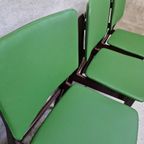 Set 4 Vintage Stoelen Jaren 60 Nieuw Bekleed Met Skai thumbnail 8