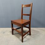 Set Van 6 Antieke Hollandse Eikenhouten Keukenstoelen thumbnail 10