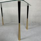 Vintage Bijzettafel Glas En Metaal thumbnail 5