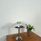 Chromen Lamp Met Glazen Details, Tafellamp thumbnail 2