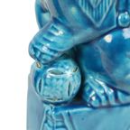 Groot Koppel Foo Dogs Tempelleeuwen Turquoise Keramiek 25cm thumbnail 4