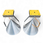 A Pair Of Modern / Aluminum / Large / Conical / Industrial Style Lamps / Designed For Ceiling Or thumbnail 9