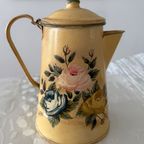 Vintage Haïti Grote Sier Theepot Met Beide Kanten Rozen Dessin thumbnail 4