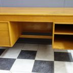 Large Blonde Wood Desk 1960S thumbnail 4