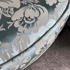 Art Deco Lounge Zetel Set Met Licht Blauwe Bloem Design. thumbnail 6
