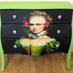 Groene Ladekast “vrouw Met Koptelefoon” - Eclectisch thumbnail 8