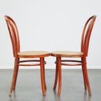 Super Charmante Set Van 6 Rode Vintage Thonet Design Bistro Stoelen thumbnail 4