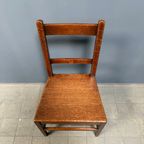 Set Van 6 Antieke Hollandse Eikenhouten Keukenstoelen thumbnail 11