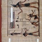 Vintage Ingelijste Papyrus Tekening Egypte Schilderij thumbnail 6