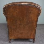 Antieke Schapenleren Fauteuil, Vol Patina thumbnail 6