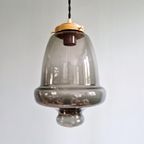 Vintage Hanglamp In Rookglas (2 Beschikbaar), In De Vorm Van Een Bel, 1970 thumbnail 6