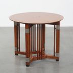Mooie En In Goede Staat Verkerende Ronde Art Deco Schuitema Design Bijzet/ Salontafel thumbnail 2