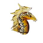 Murano Glas - Sculpture - 'horse Head' - Amber Glas - 3e Kwart 20e Eeuw thumbnail 3