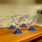 4X Vintage Ijscoupes Coupes Blauw Borgonovo Italië Italy Glazen thumbnail 9