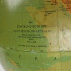 Vintage Wereldbol Eiken Basis Staatkundige Globe Hermann Haack Jaren 70 thumbnail 2