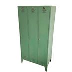 Vintage Franse Industriële Locker Groen Patina thumbnail 2