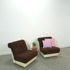 Space Age Fauteuil Bruin Met Kunststof thumbnail 3