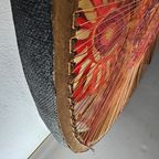 Large Wall Piece Textile Art 1970s / Wooden Frame With Nails thumbnail 9