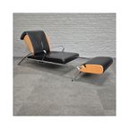 Zwart Lederen Lounge Stoel Futuro 3 Door Massimo Ghini Voor Moroso - Italië Jaren 80 thumbnail 6